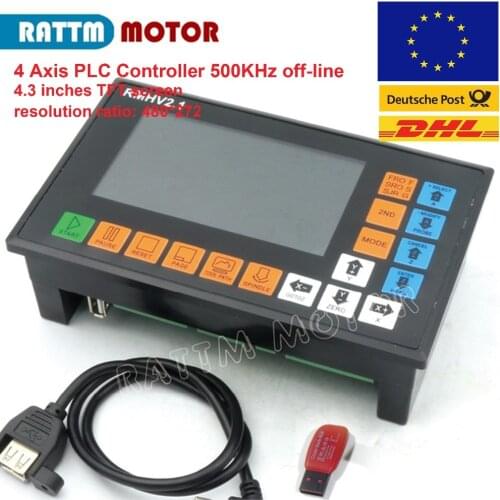 4 axis RMHV3.1 500KHz 4.3Inch PLC offline Controller MACH3 system Router Lathe milling machine without computer