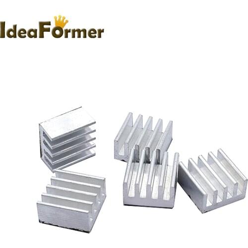 10Pcs A4988 Driver Aluminum Heatsink 8.8*8.8*5mm Silver Electronic chip cooling radiator With Adhesive For 3D Printer Parts