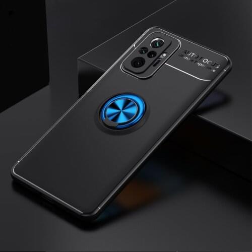 Case for Redmi Note 10 Pro Finger Metal Ring Holder Soft TPU Shockproof Lens Protection Cover For Xiaomi Redmi Note10 Pro Max