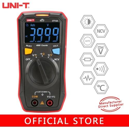 UNI-T UT123 MINI Digital Multimeter EBTN Color Display AC/DC Voltmeter Resistance Frequency Temperature Voltmeter NVC Tester