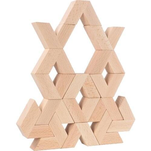 Wooden Stacking Puzzle V-Shaped Building Balance Blocks Learning