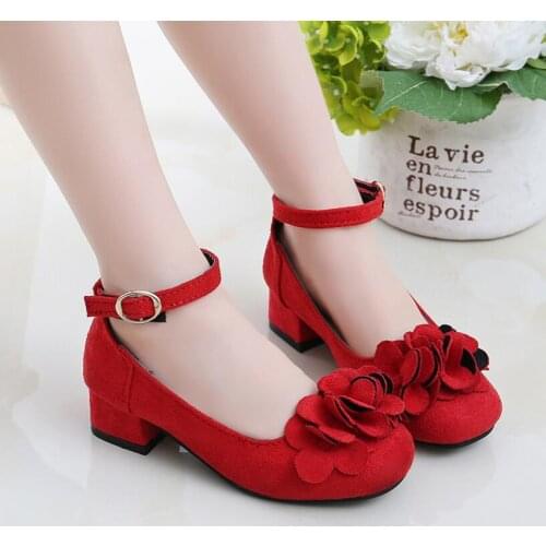 Kids Leather Shoes Girls Wedding Dress Shoes Children Princess Flower Leather Sandals For Girls Casual Dance Shoes Flat Sandals