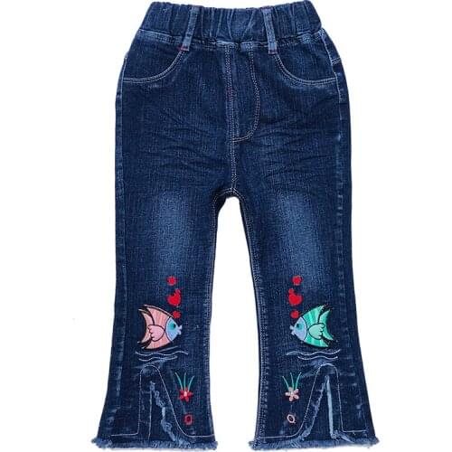 3-7Years Spring Autumn Little Girls Jeans Denim Pants Trousers