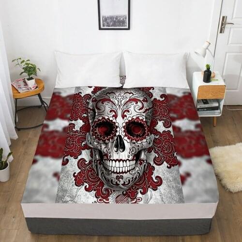 Elastic fitted sheet bed sheet With An Elastic Band 160x200/180/200/150x200 Mattress Cover Bed cover 1pc Skull Deadpool Bloody