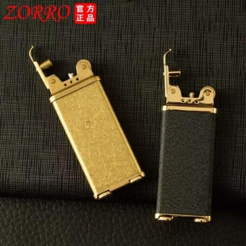 Zorro kerosene lighter New thin machine design metal brass creative petrol lighter Exquisite cigarette gifts