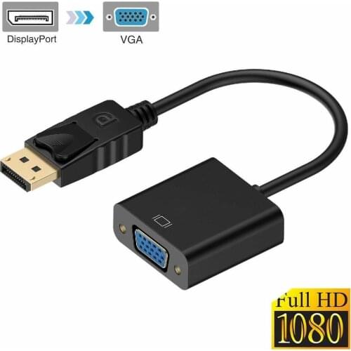 HD 1080p DP Male To VGA Female Adapter Display Port Adapter Converter Cable for HDTV Monitor MacBook Projector