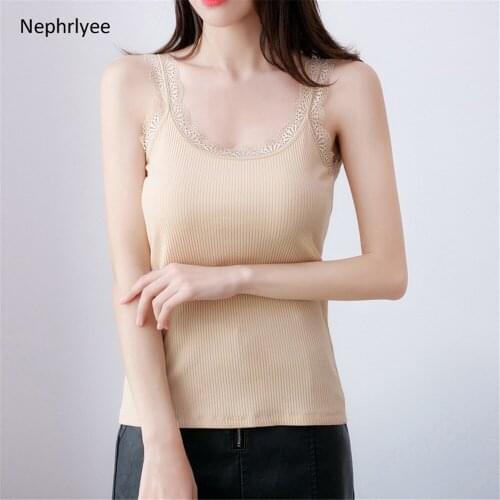 Pure Cotton Fitness Spaghetti Strap Elastic Lace U Neck Camisole Sleeveless Top Summer Backless Tank Tops Base Undershirt S00168