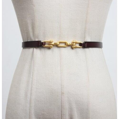 Fashion Solid Real Cow Leather Waist Belt for Women Slim Waist Belt Cowhide Genuine Leather Slim Corset Strap Female Dress 2021