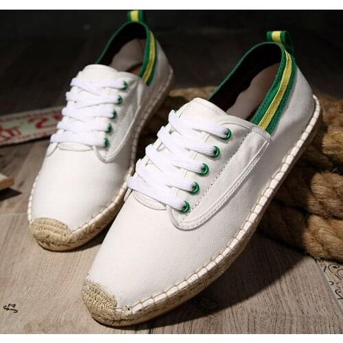Soft Espadrilles Men Hemp Loafers Slip On Shoes Men Fashion Mens Shoes Casual Male Breathable Canvas Spring Rubber