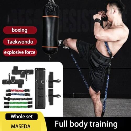 2021 New Sports Fitness Bounce Trainer Leg Resistance Band Set Boxing Exercise Belt for Strength Training Workout Bouncing Bands
