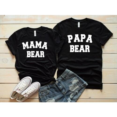 Skuggnas New Arrival Mama Bear and Papa Bear Matching T-shirt Couples Matching T-shirts Mom and Dad Matching Clothing dropship
