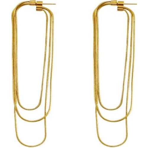 SRCOI Temperament Snake Bone Chain Tassel Earrings New Trendy Long Multi Threader Womens Dangle Earrings Minimalist Accessories