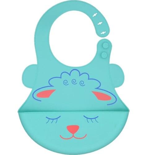 Cartoon Silicone Baby Bibs Waterproof Toddler Kids Adjustable Food Bib Baby Feeding Stuff Burp Cloth Boy Girl Bibs Apron Baberos