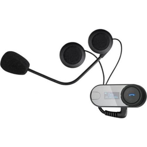 T-COMSC Interphone Headset Bluetooth Intercom Headphone Head-mounted Earphone with FM for Riding Motorcycle