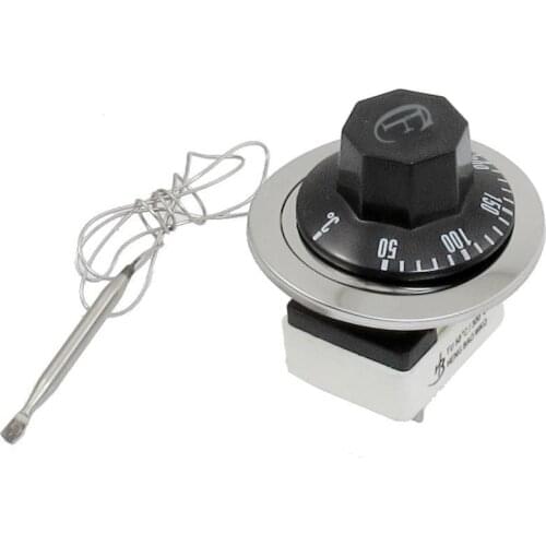 AC 250V 16A Thermostat 3 Terminals NO NC Control Capillary Thermostat 50 to 300 Celsius Degree for refrigerators, heating unit