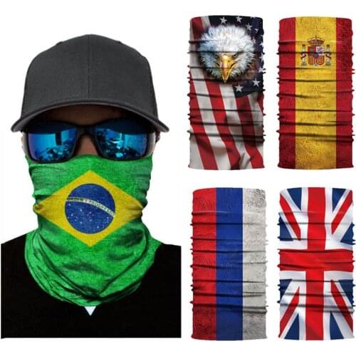 National Flag Magic Scarf Men Cycling Seamless Balaclava Head Scarves Outdoor Sports Headband Neck Warmer Bandanas Face Mesh