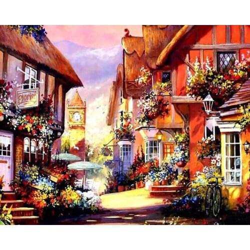 A7084 11CT/14CT/18CT/25CT/28CT town patterns Counted Cross Stitch DIY Cross Stitch Kits Embroidery Needlework Sets