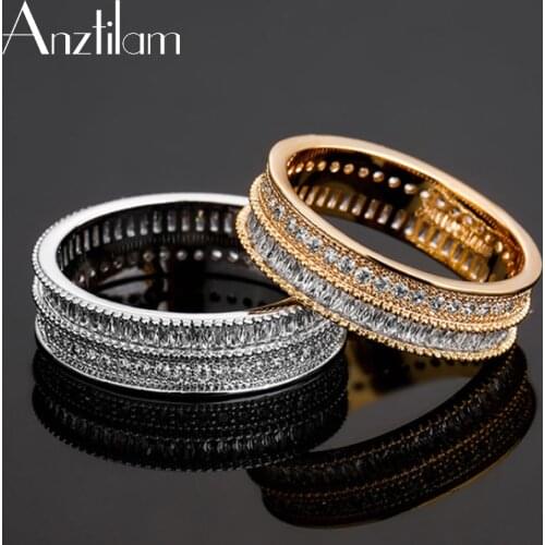 High Quality Hip Hop Micro Paved Bling Cubic Zirconia Round Finger Iced Out Rings for Men Women Goth Ring Jewelry