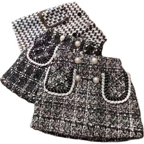 VIDMID Little girls autumn and winter skirt with tweed Plaid new baby kids girls skirts thickened Korean wrap warm skirts P5247