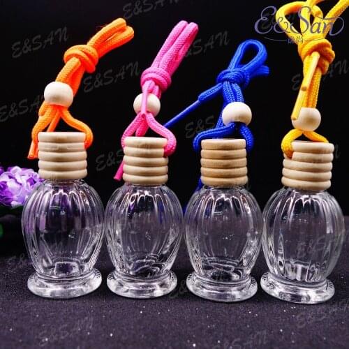 FM385-10ML round spherical vertical pattern perfume glass bottle car hanging empty bottle 100pcs/lot
