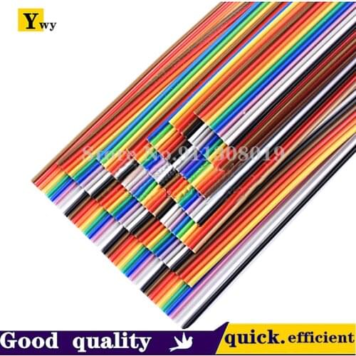 1Meter 10P/12P/14P/16P/20P/26P/34P/40P/50P 1.27mm PITCH Color Flat Ribbon Cable Rainbow DuPont Wire for FC Dupont Connector