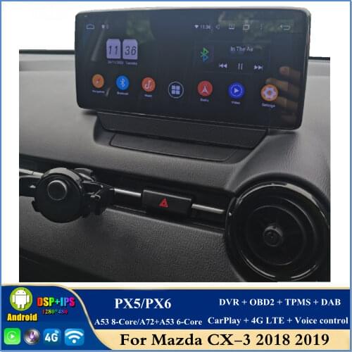 DSP PX6 6-Core 10.25" Android 10 Car Radio Player GPS Headunit for Mazda CX-3 CX 3 2018 2019 Auto Stereo Wifi Bluetooth 5.0