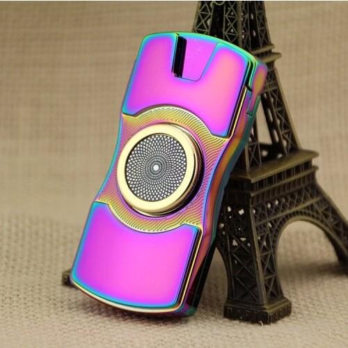 2PCS/LOT Creatove Colorful Fingertip Gyro Lighter USB Charging Cigarette Lighter