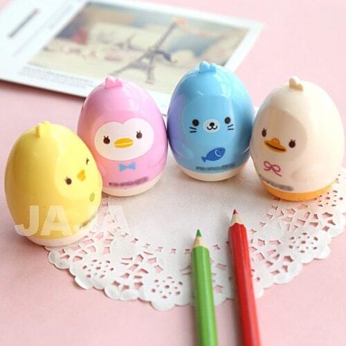 4pcs/lot) Kawaii animal style pencil sharpener School Kid pencils sharpeners Practical stationery supplies (dd-1296)