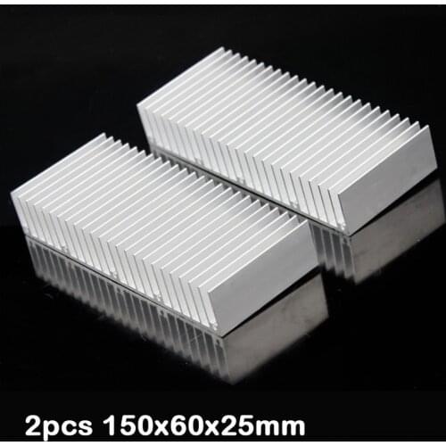 2Pcs lot 150mm x 60mm x 25mm Aluminum Heatsink Radiator Cooling Cooler heat sink For Electronic Chip IC