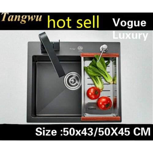 Free shipping Home vogue kitchen manual sink single trough wash vegetables 304 stainless steel 50x43/50x45 CM