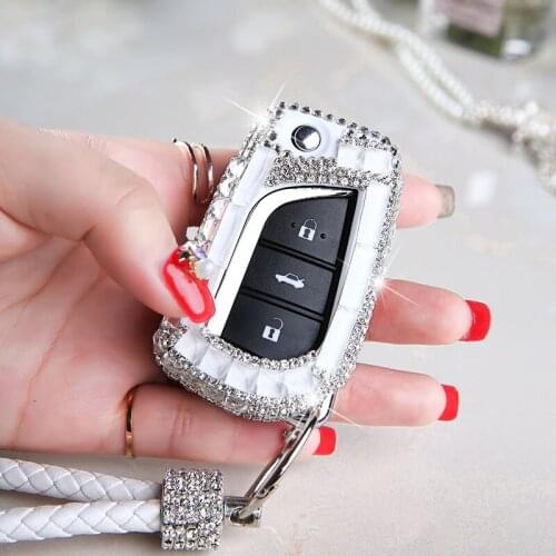 Diamond Car Key Cover Key Case Protect for Toyota Auris Corolla Avensis Verso Yaris Aygo Scion TC I'm 2015 2016 Accessories