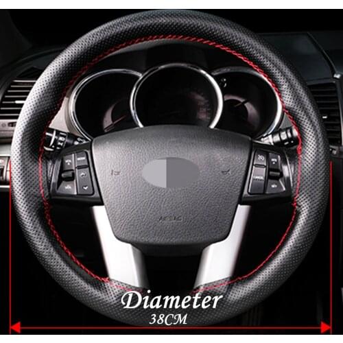 Universal Car Accessories Steering Wheel Cover Comfortable Artificial Leather Hand-stitched 15 inch/38 With Needle Thread