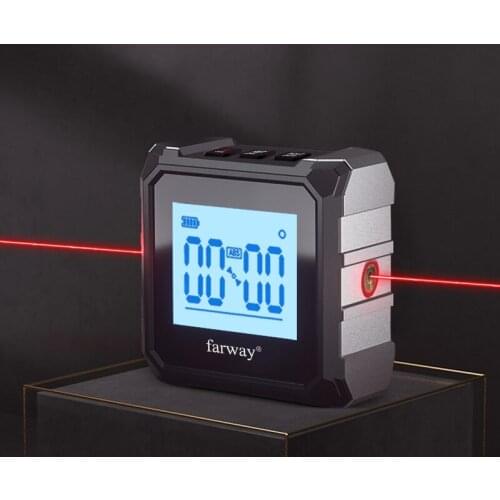 Mini Digital Protractor Inclinometer Electronic Angle Level Box Magnetic Base Measuring Tools Laser Level Ruler USB Charging