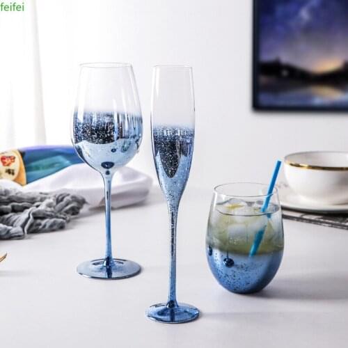 Color crystal glass red wine glass set wine goblet creative color champagne glass wine set