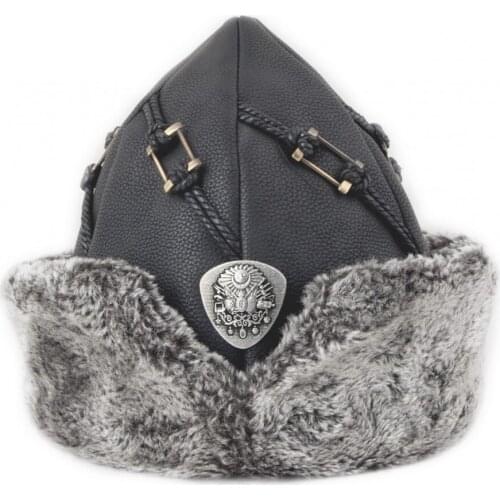 Depotalha Kürk Detaylı Üzeri Örgü ve Metal İşlemeli Osmanlı Armalı Yeni Şapka Börk Erkek Soğuktan Koruyucu Başlık