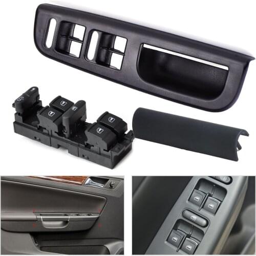 DWCX New Car Master Window Switch+Panel Bezel+Interior Handle Trim Cover Set for VW Passat Jetta Golf 1J4 959 857 3B0867175