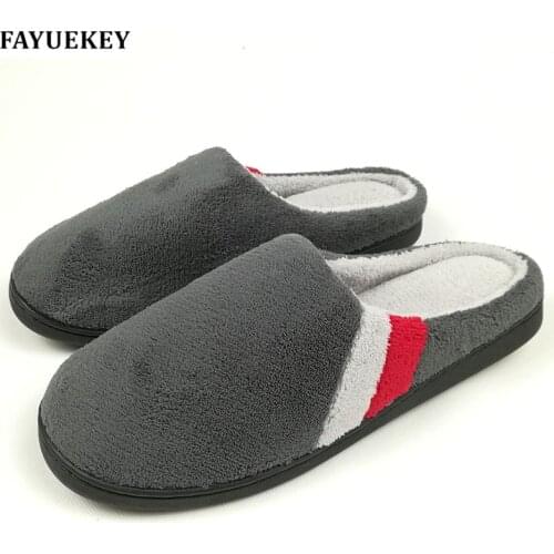 FAYUEKEY Big Size 2020 Spring Winter Home Thermal Cotton-Padded Slippers For Men Indoor\Floor Boys Gift Warm Slippers Flat Shoes