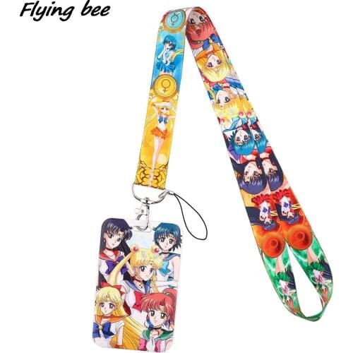 Flyingbee X1885 Anime Moon Girl Lanyard Card Holder Student Hanging Neck Mobile Phone Lanyard Badge Subway Access Card Holder