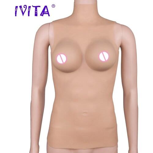 IVITA 2790g Realistic Silicone Half Body Breast Forms False Breast For Crossdressers Shemale Transgender Enhancer Fake Boobs
