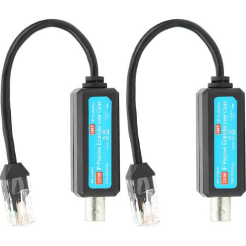 Transmission Cables 1Pair 10/100Mbps 1CH Passive IP Network Coaxial Transmitter Receiver Extender for IP NVR Camera