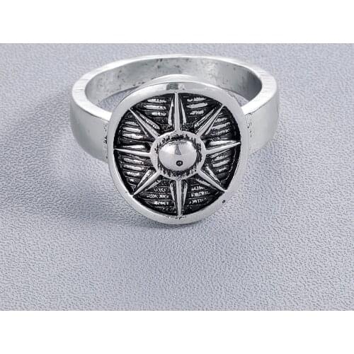 Kinitial Unisex Star Rings Handmade Design Scandinavian Shield Amulet Viking Rune Sun Flower Ring Jewelry Party Dropship Gift