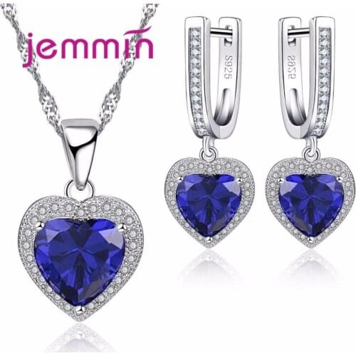 Fashion Bridal Jewelry Sets Wedding Heart Necklace Earrings for Bride Party Costume Accessories Jewellery Sets
