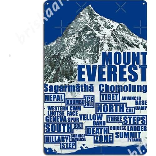 Mount Everest - Routes Metal Signs Wall pub Plaques Classic Club Bar Tin sign Posters