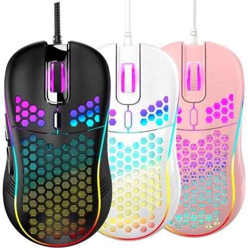 Lightweight RGB Gaming Mouse 7200DPI Honeycomb Shell Ergonomic Mice with Ultra Weave Cable For Computer Gamer PC Desktop
