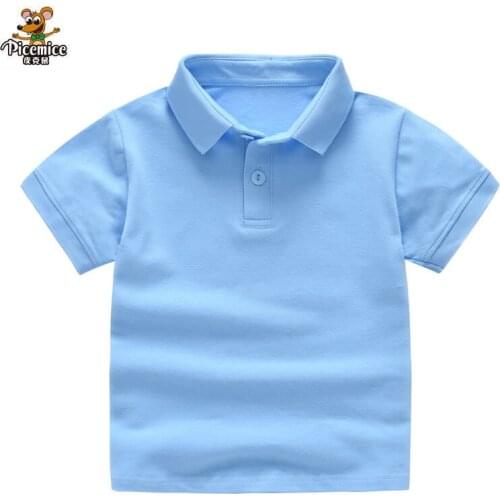 Ummer Boys Girls Polo Shirts Short Sleeve Lapel Clothes Girls Boys Cotton Breathable Tops Outwear Shirt School Uniform