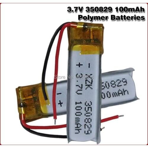 350829 3.7V 100mAh Lithium Polymer Li-Po li ion Rechargeable Battery cells For Mp3 MP4 MP5 GPS bluetooth