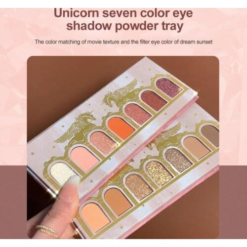 MAFFICK 7 Colors Earth Tone Pearly Matte Glittering Eyeshadow Palette Suitable For Summer Waterproof Long-lasting Cosmetic TSLM2