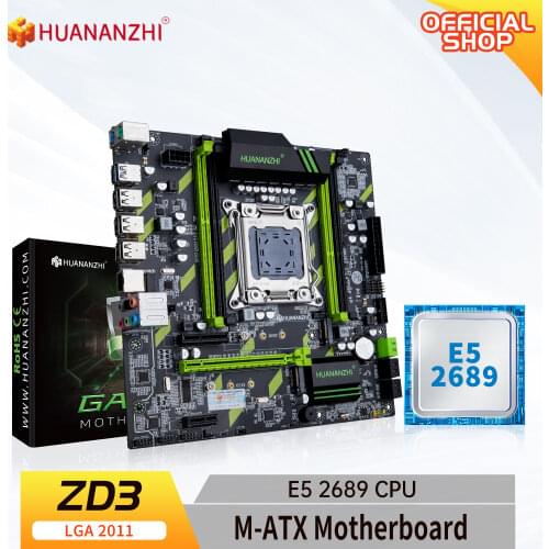 HUANANZHI X79 ZD3 X79 motherboard with Intel XEON E5 2689 combination kit set SATA USB3.0 NVME NGFF M.2
