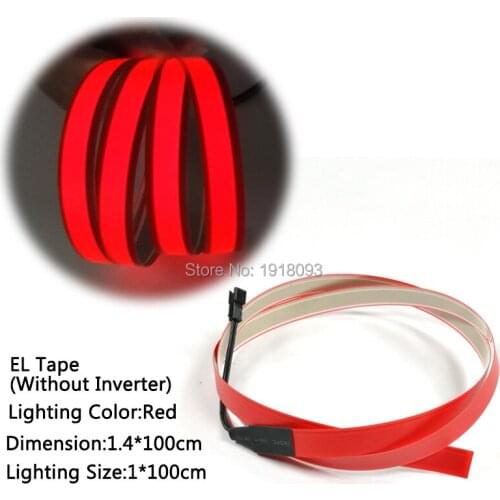 Blinking Color Red 100*1.4 EL Tape Flashing DIY Props LED Strip not include Inverter For Event Party Supplies