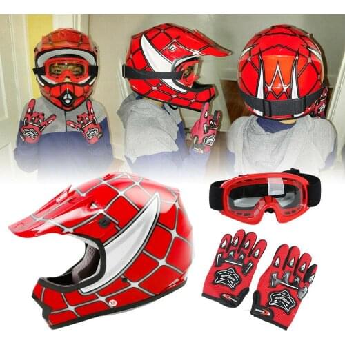 Motorcycle DOT Youth Kids Children Cycling Full Face Helmets Offroad Dirt Bike ATV X-sport Outdoorsport Safety Equipment